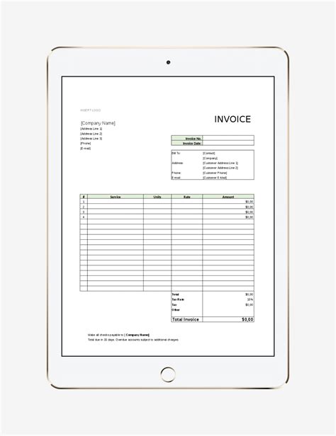 invoice template app for ipad